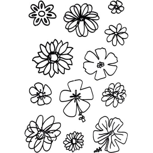 Clear stamp Scrapbook DIY photo cards account FLOWER Flower Sketch simulation Top Secret rubber stamp transparent stamp hands