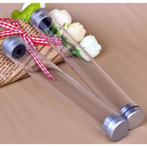 Transparent Cylinder Case Pen Storage Box Stationery Organizer School Office Use F20173142