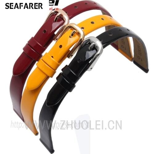 Children Watch Band 6mm 8mm 10mm Genuine Leather Straps With Stainless Steel Buckle For Fashion Women Bracelet +2 Pcs Pins