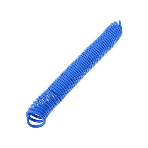 Blue PU Compressor Quick Connector 8mm x 5mm 9M Air Recoil Hose