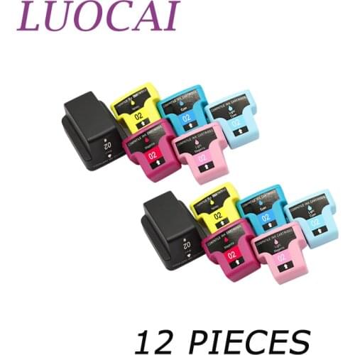 12X LuoCai Compatible ink cartridges For HP02 HP 02 C5140 C5150 C5180 C5185 C6150 C6180 D7155 D7160 D7345 D7355 D7360 Printer