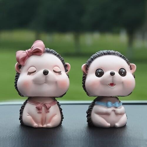 Car Interior Decoration Car Decoration Gift Car Dashboard Toy Cute Nodding Hedgehog Character Shaking Head Doll