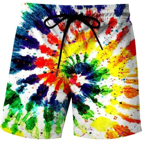 Trippy Vertigo 3D Print Beach Shorts Mens Colorful Casual Board Shorts Fashion Swimwear Short Pants Sportswear Trousers Bottoms