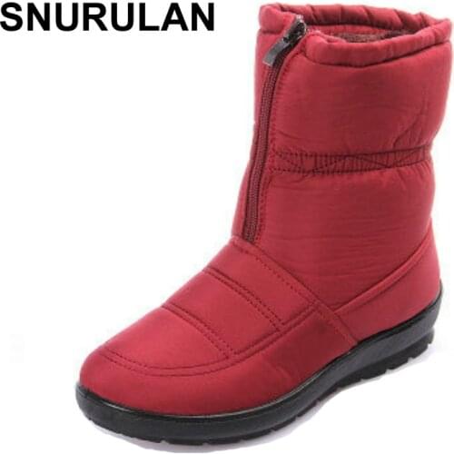SNURULAN snow boots 2017 Winter warm waterproof women boots mother shoes casual cotton winter autumn boots femal plus size