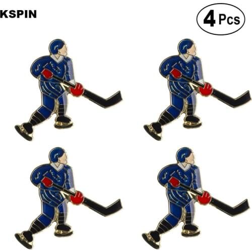 Hockey Lapel Pin Badge Brooch Icons 4pcs