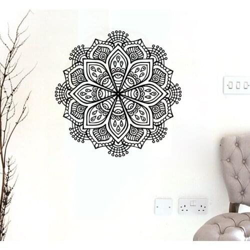 ZOOYOO Beautiful Mandala Flower Wall Sticker Home Decor Vinyl Art Decal Hollow Out Design Living Room