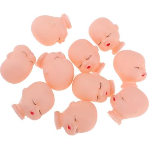 10pcs Lovely Sleeping Baby Head Mold For Mini Keychain Doll Making Accessory Applicable for 5inch mini baby doll custom use