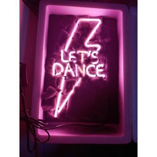 14“ Lets Dance Acrylic Custom Neon Light Lamp Sign Beer Bar Handmade Real Glass Decorate Home Wall Room Windows Tube Artwork