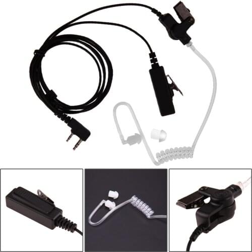 2 Pin PTT MIC Headset Covert Acoustic Tube In-ear Earpiece For Kenwood TYT Baofeng UV-5R BF-888S CB Radio Accessories