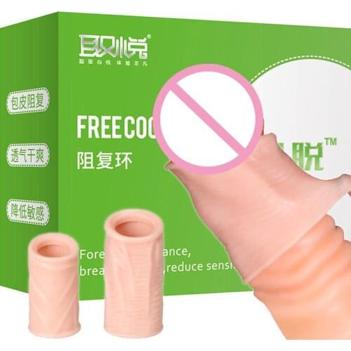 2Pcs/set Cock Rings Foreskin Correction Male Chastity Device Penis Rings Day and Night Penis Sleeve Sex Toys For Men