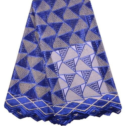2018 Hot Sale Royal Blue Nigerian Lace Fabrics High Quality Tulle African Lace Fabric Wedding African French Net Lace S1391