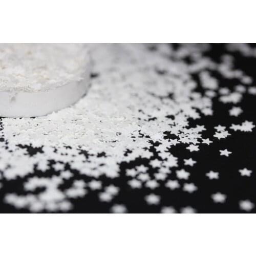 3mm Matte White Stars Confetti Glitter