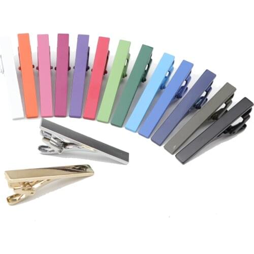 4.5cm New Men Dress Colorful Tie Clips Exquisite Fashion Simple Business Necktie Clip Slim Ties Clips Suits Accessories Jewelry