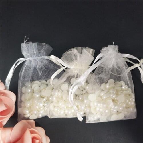 50pcs White Organza Pouches Display Jewelry Bags Packaging Fashion Gift Bags Wedding Packing Pouches Bag For Gift 19*29cm 7Z