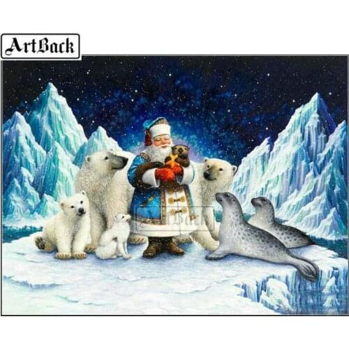 New 5d diy diamond painting bear iceberg christmas icon iced square / round drill diamond embroidery animal 3D artwork diamond