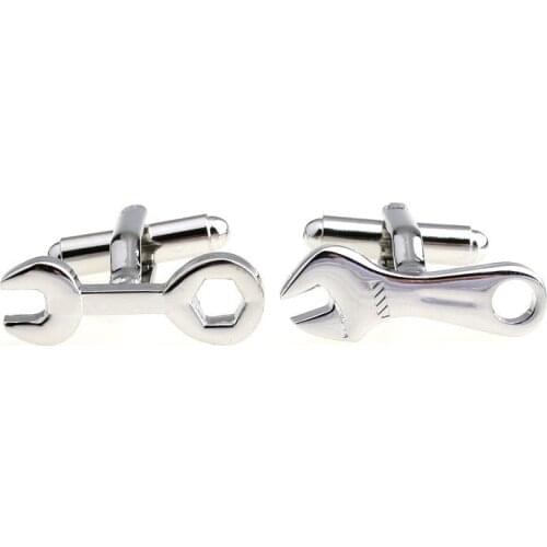Free shipping Cufflinks silver color tool spanner design copper material men cufflinks whoelsale&retail