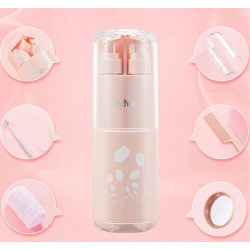 Travel Wash Cup Travel Bathroom Toiletries Wash Set Portable Sub-Bottle Toothbrush Shampoo Storage Bottle Toothbrush Holder Cup