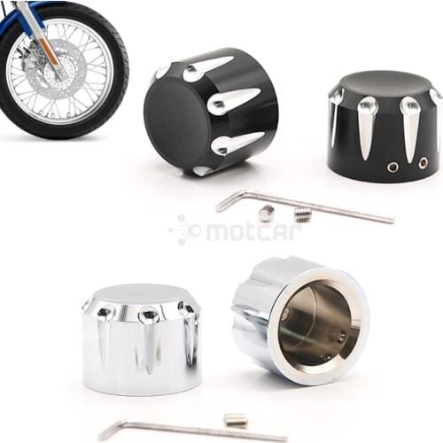 For Harley Sportster XL 883 1200 Dyna Softail Fat Boy Touring Street Road Electra Tri Glide Aluminum Front Axle Nut Covers Cap