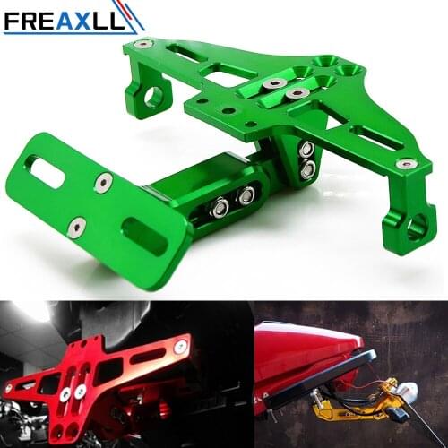 For Suzuki GSXR 600 GSXR750 1000 K3 K4 K5 K6 K7 K8 Universal CNC Aluminum Motorcycle Adjustable Angle License Number Plate Frame