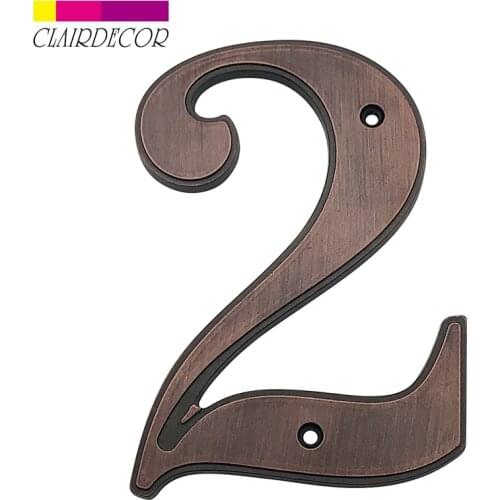 5 in 127mm Big House Number Door Address Number Zinc Alloy Screw Mounted Outdoor Address Sign #0-9 Aged bronze Color