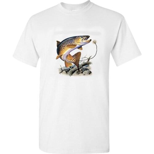 Fishing Brown Trout Adult Short Sleeve T-Shirt
