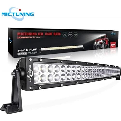 MICTUNING 42" 240W Car Curved LED Work Light Bar Combo High Power Dual Row Driving Fog Lamp for Offroad Tractor Trailer SUV ATV