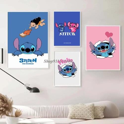 Canvas Painting Disney Classic Anime Interstellar Baby Lilo&Stitch Cartoon Wall Art Picture Poster Prints Living Room Home Decor