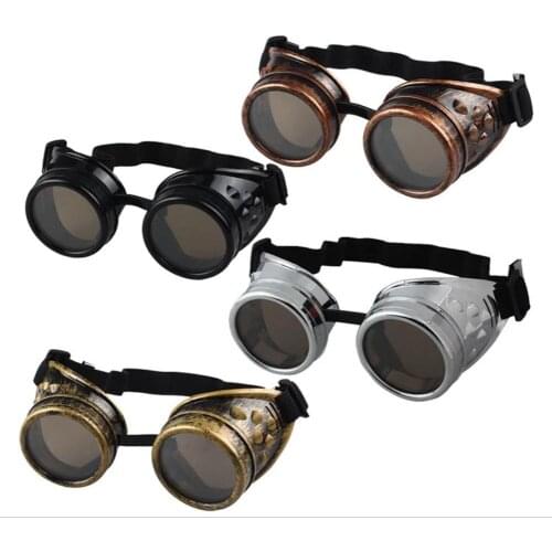 Classic Steampunk Goggles with Elastic Band Welding Punk Glasses Eyewear Retro Victorian Cosplay Costume Accessories