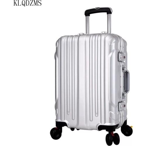 KLQDZMS 20/22/24/26/28 inchAluminum Fram Rolling Luggage SpinnerTravel Suitcase Cabin Luggage Boarding Box Carry On Bag Trolley