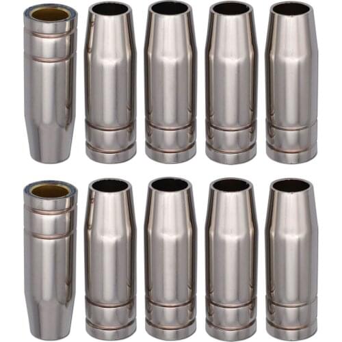 10pcs Conical Nozzle & Shield Cup & Gas Nozzle For 15AK MB15 MIG MAG CO2 Welding Torch