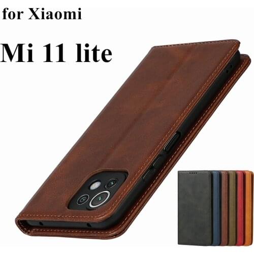 Leather case for Xiaomi Mi 11 lite (4G 5G) Flip case card holder Holster Magnetic attraction Cover Case Wallet Case