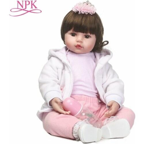 NPK Baby Doll soft cloth Body Silicone Adorable Lifelike Toddler Baby Bonecas Girl Kid Bebes Reborn Dolls Girls birthday gift