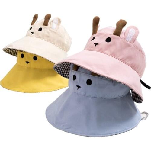 Summer Baby Empty Top Bucket Hat Baby Cap for Children Hats Newborn Girl Hats Toddler Girl Outdoor Letter Cap Kids Beach Hat