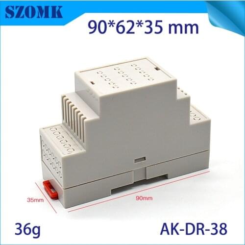 One Small White color din rial case 90x62x35mm plastic case rail din electronic enclosures for led housing case box din rail box