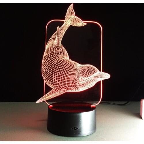 Cute Animal 3D Cartoon LED Night Light Dolphin Lamps Creative Decoration LED Table Lamp High Quality with USB Cable Kids Gifts