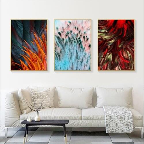 Nordic Abstract Feathers Wall Art Fine Canvas Painting Prints Luxury Pictures For Living Room Bedroom Modern Fashion Home Decor