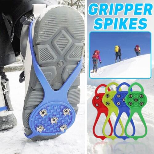 Climbing Non-slip Snow Cleats Shoes Boots Cover Step Ice Spikes Grips Crampons Hiking Anti Slip Ice Climbing Shoe Covers