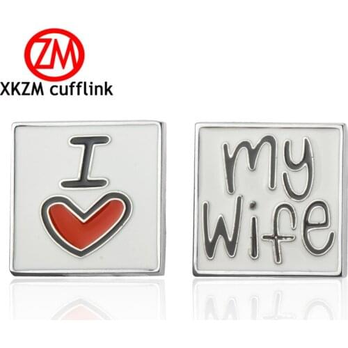 New arrival of the Luxury shirt I LOVE MY WIFE cufflink for mens Brand cuff buttons cuff links High Quality abotoaduras Jewelry