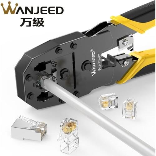 WANJEED Network Cable Crimper Crimping Tool for 4/6/8P RJ11 RJ12 RJ45 Cable Cutter Crimper Wire Crimper tool
