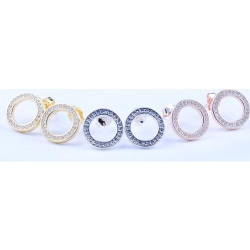 Original S925 Sterling Silver Pan Earring Popular Eternal Temperament Hollow Round Earrings For Women Wedding Fashion Jewelry