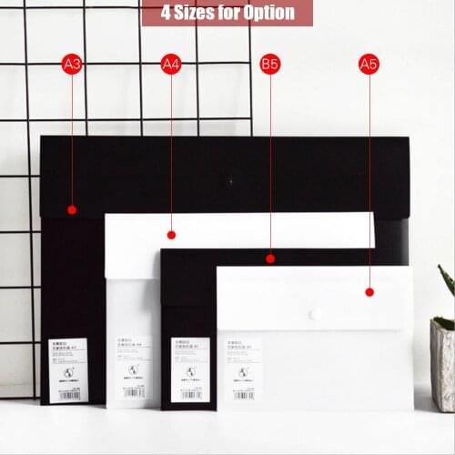 A3/A4/A5 Size Envelope Folder PP Plastic Storage Pouch Holder Paper Document File Folder Organizer Bag with Snap Button Closure