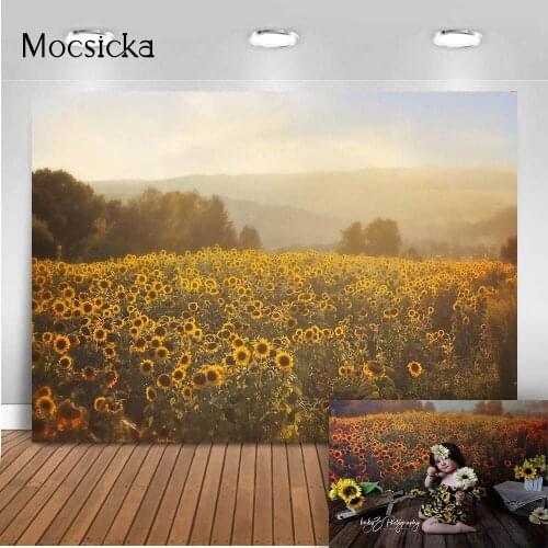 Sunflower Field Newborn Photography Background kids Portrait Photo Backdrop Studio Spring Scenery Photo Studio Photocall Props