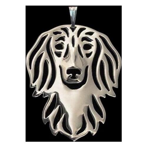 Jewelry Alloy Pet Dog Pendants Long haired Dachshund Pendants