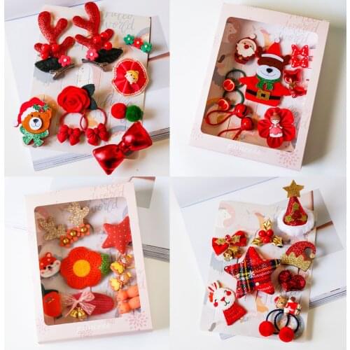 Popular Christmas Gift Hair Accessories Set Childrens Hairpin Headdress Ten-Piece Holiday Gifts Princess Hairpin