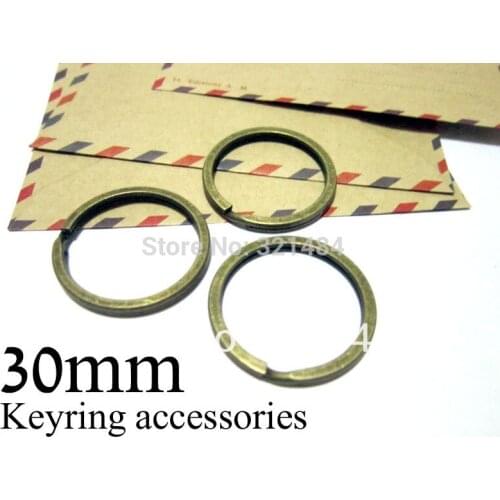 Bulk 500piece Antique brass bronze split key rings 30mm for keychain jewelry making supplies