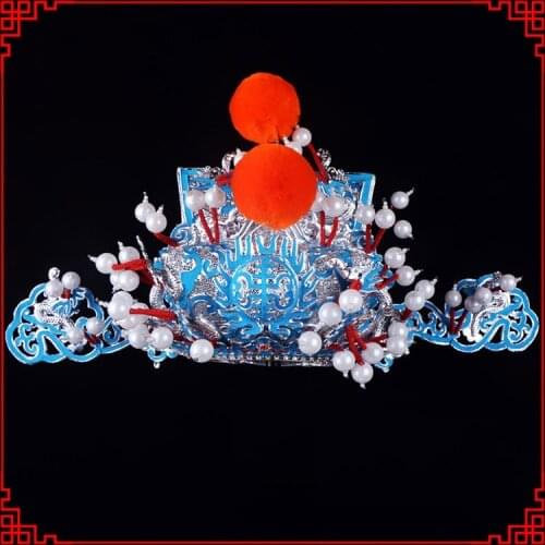 Opera helmets stage performance props Wang Ye prince Huang Di hat Dian silk Wang Mao Huang Mao medium silver Diao wealthy