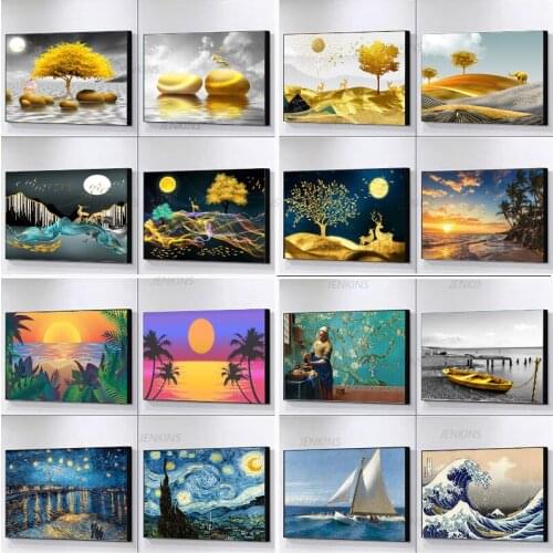 Modern Abstract Beautiful Landscape Canvas Art Paintings Poster and Print Wall Art Picture Living Room Home Decoration No Frame