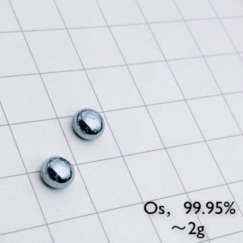 Os High Purity Solid Osmium Arc Molten Metal Pellet Os Bead Periodic Element For Collection (solid 2g pellet)