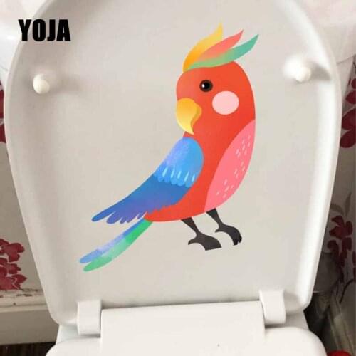 YOJA 21.3x21.9CM Modern Art Wall Sticker Toilet Decal Kids Room Decoration Cartoon Coloured Birds T5-0795
