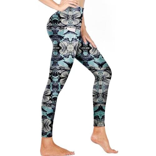 Women Yoga Leggings Floral Sexy High Waist Tummy Control Butt Scrunch Push Up Seamless Gym Fitness Stretchy Workout Sport Pants